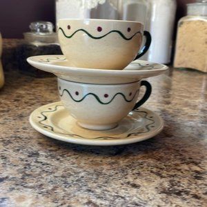 2 cups and saucers by Metlox